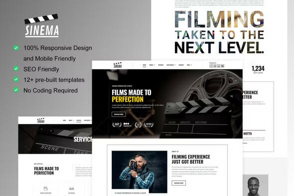 Sinema – Film Maker & Movie Studio Elementor Template Kit