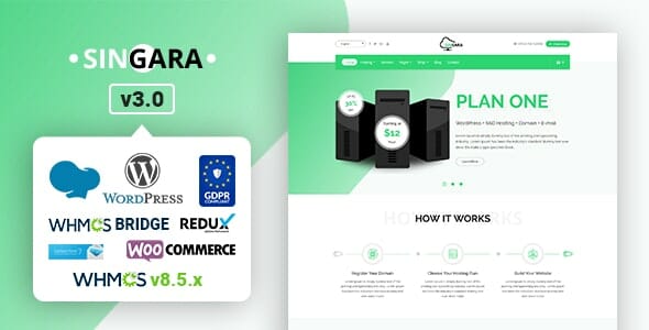 Singara – Multipurpose Hosting with WHMCS WordPress Themes