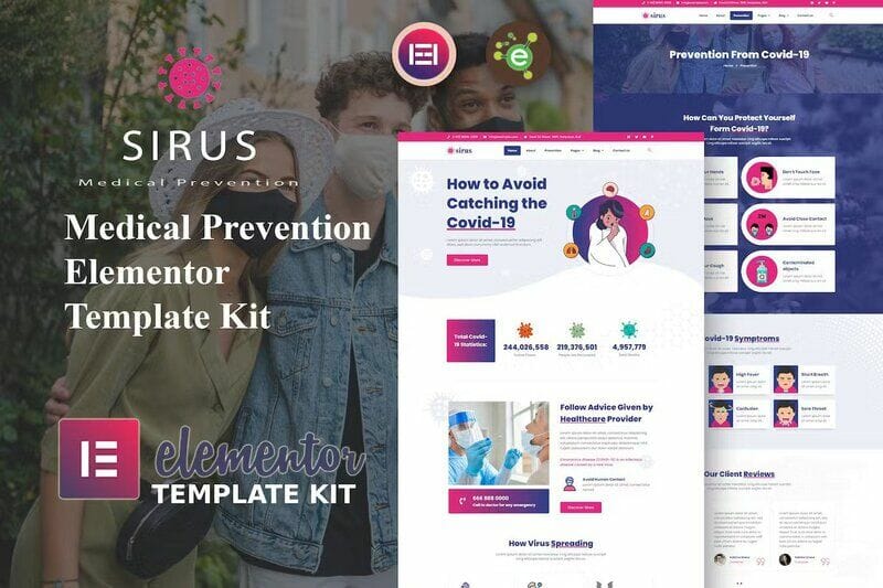 Sirus – Medical Prevention Elementor Template Kit