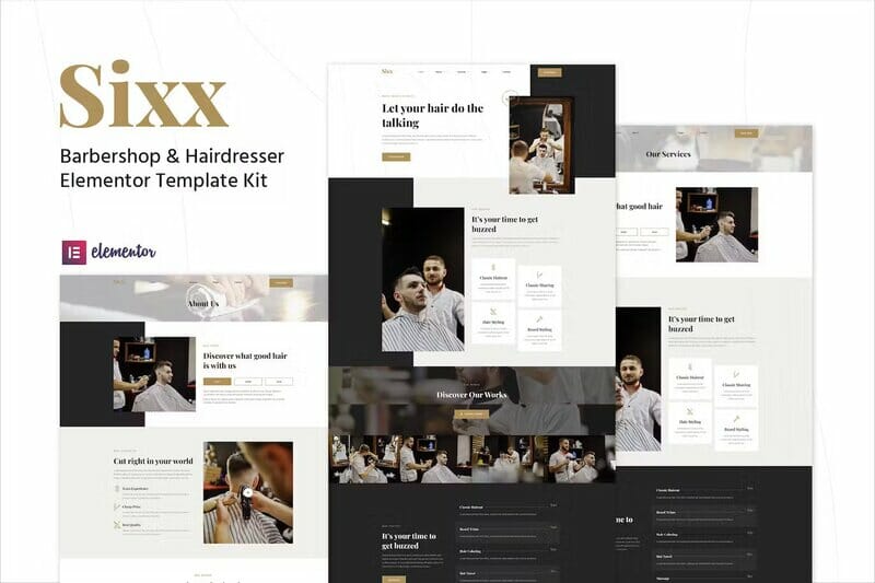 Sixx - Barbershop & Hairdresser Elementor Template Kit