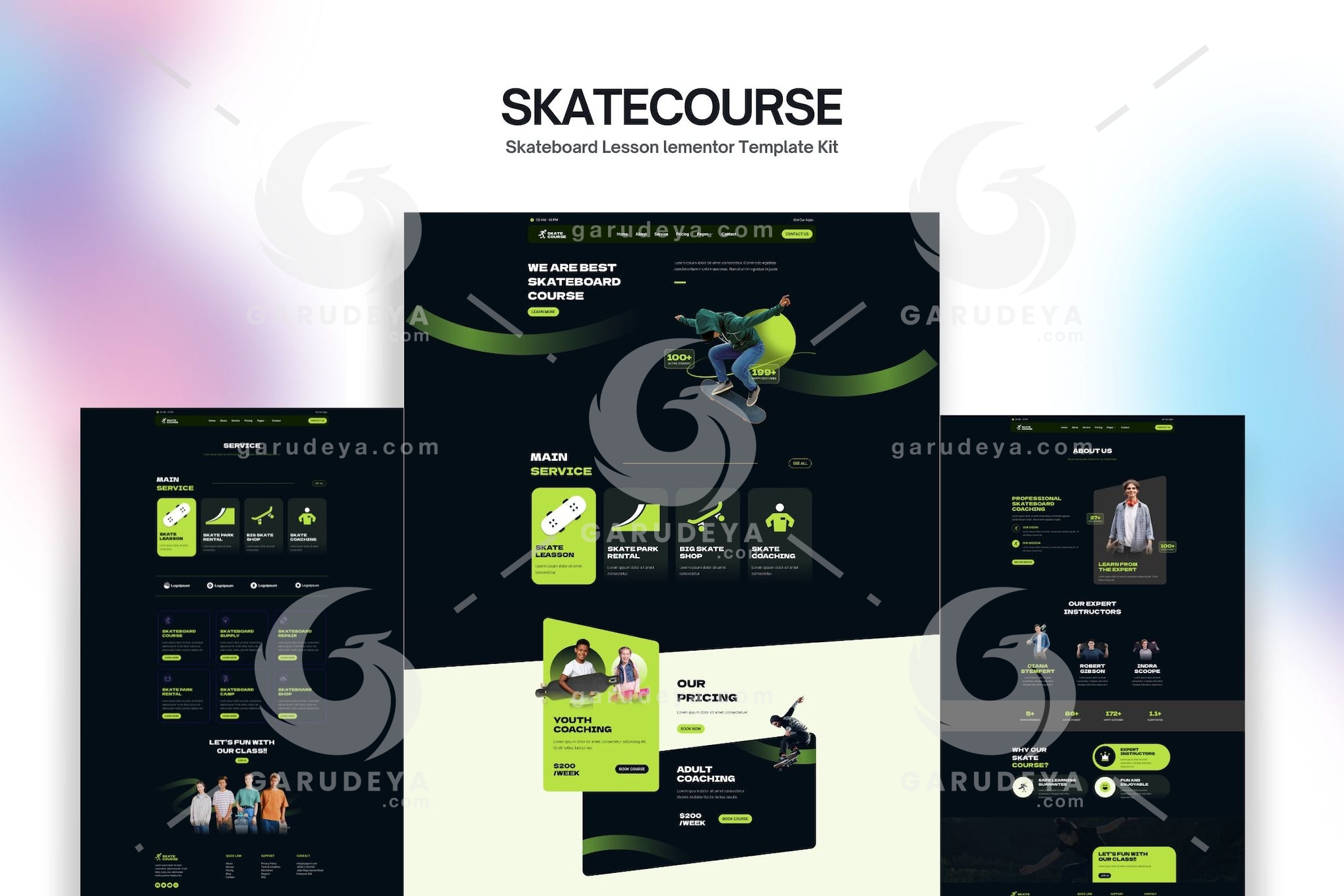 Skatecourse – Skateboard Lesson Elementor Kit