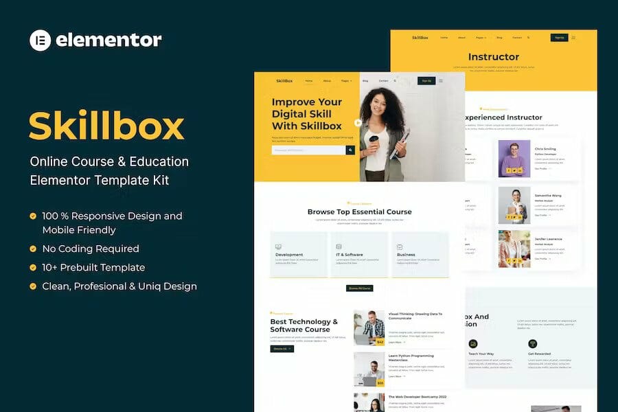 Skillbox – Online Course & Education Elementor Template Kit