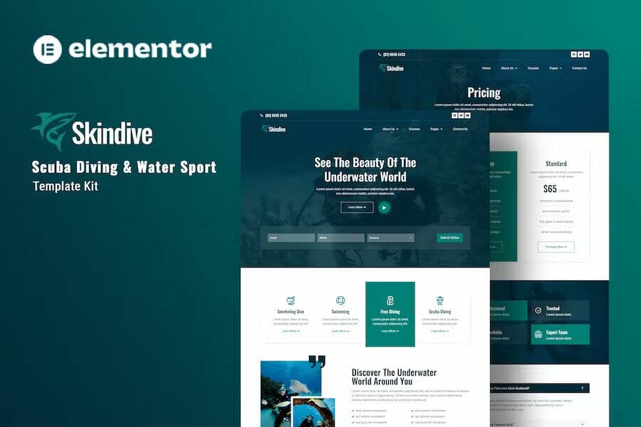 Skindive – Scuba Diving & Water Sport Elementor Template Kit