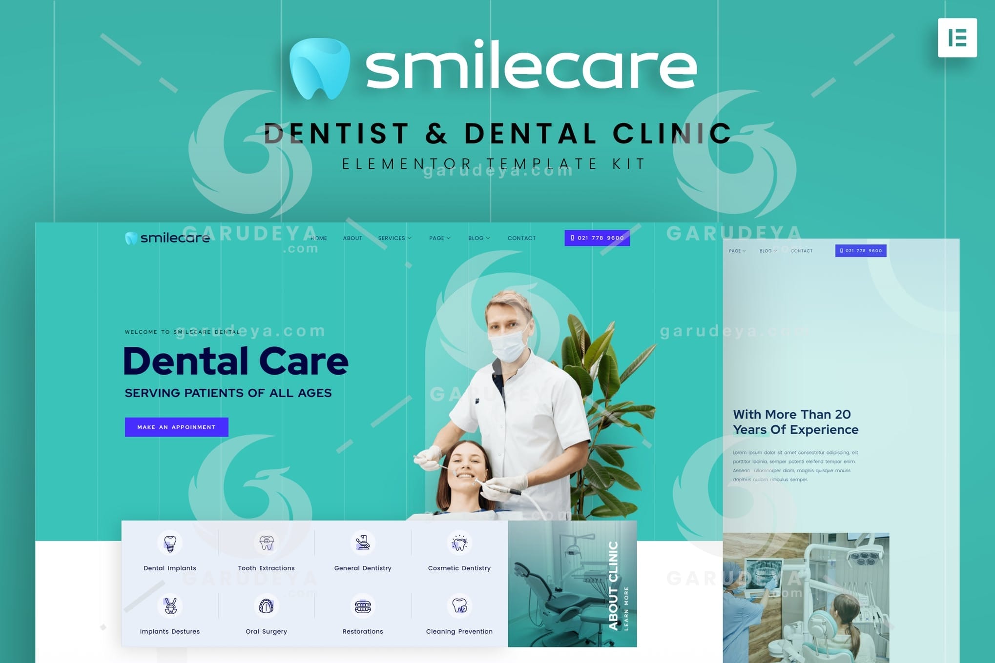 Smilecare - Dentist & Dental Clinic Elementor Template Kit