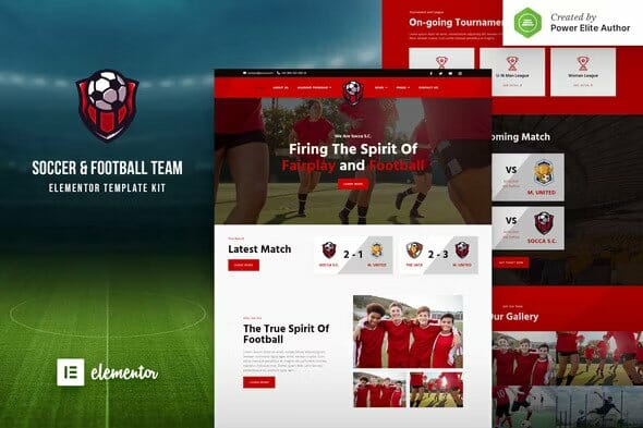 Socker – Football Team & Sports Club Elementor Template Kit