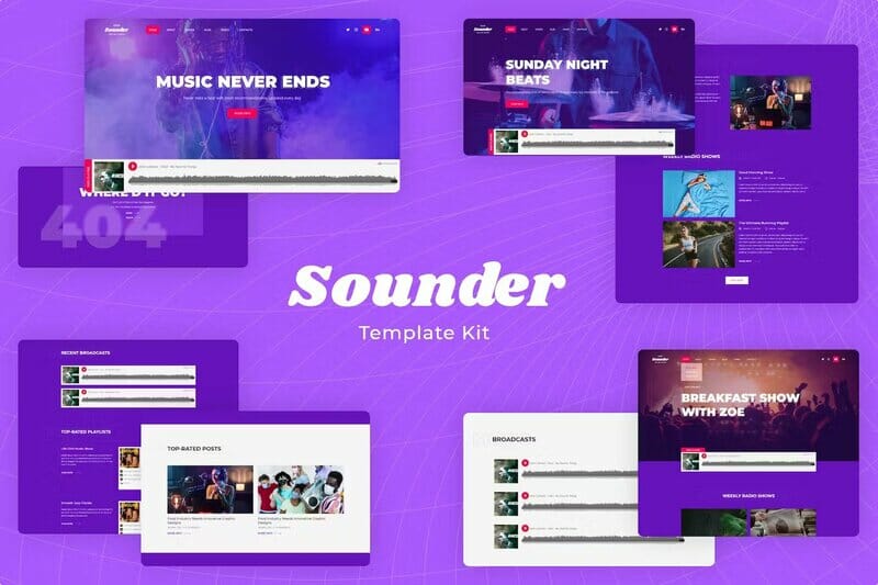 Sounder Internet Radio & Streaming Elementor Template Kit