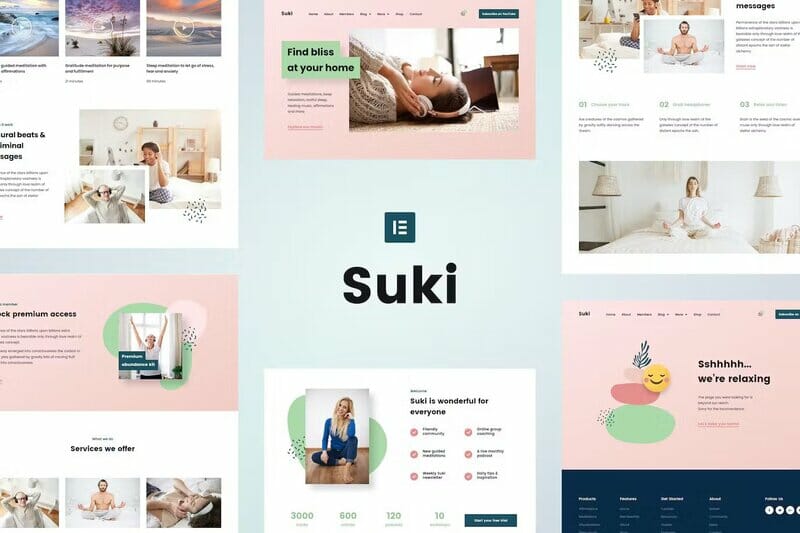 Suki – Meditation Channel Elementor Template Kit