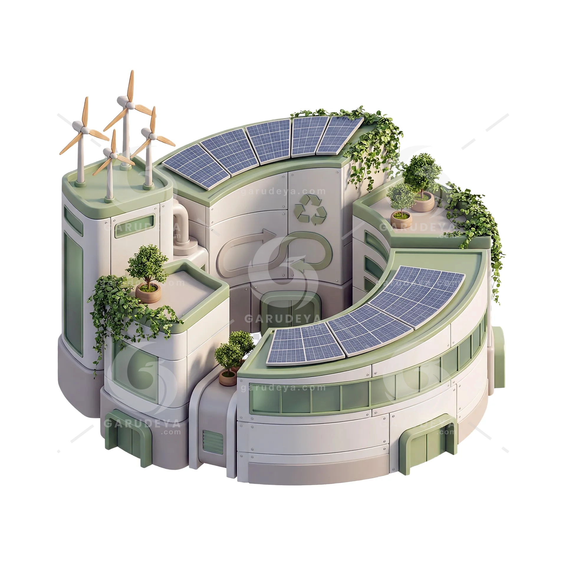 Sustainable Energy Eco Factory 3D Icon