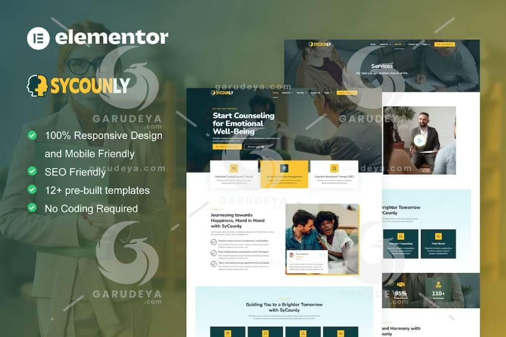 Sycounly - Psychology & Counseling Services Elementor Pro Template Kit