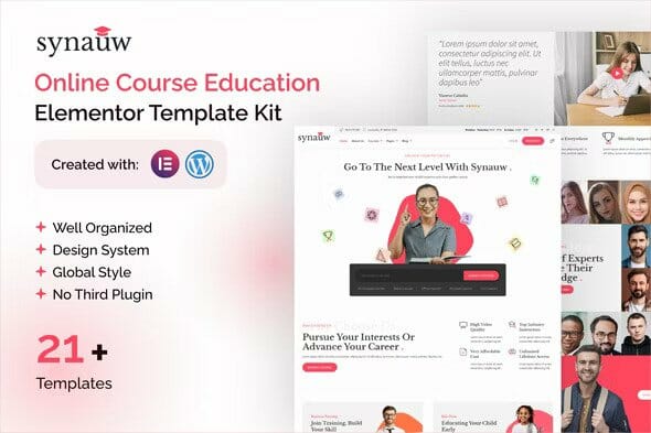 Synauw Online Course Education Elementor Template Kit