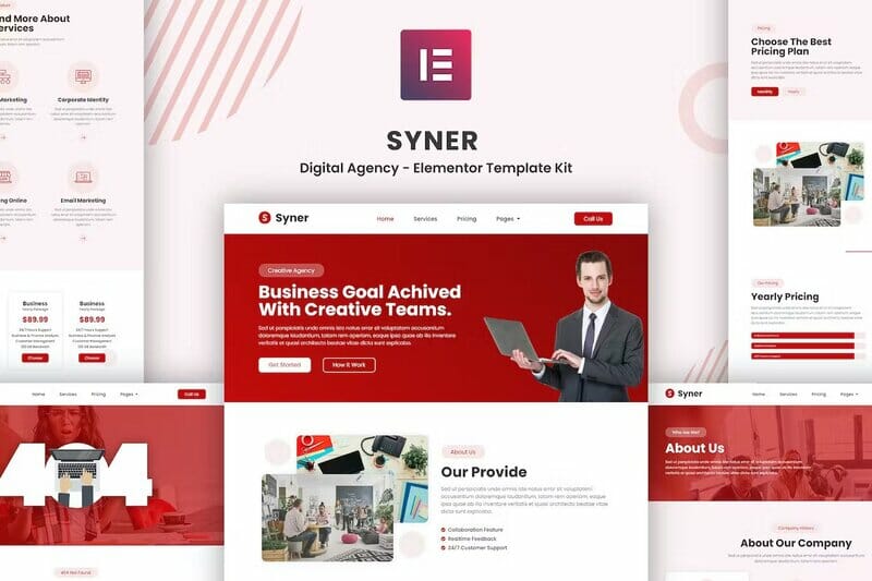 Syner – Creative Agency Elementor Template Kit