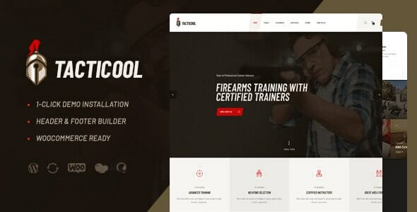 Tacticool - Shooting Range & Gun Store WordPress Theme