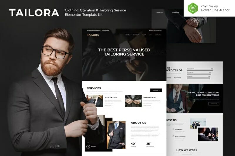 Tailora – Clothing Alteration & Tailoring Service Elementor Template Kit