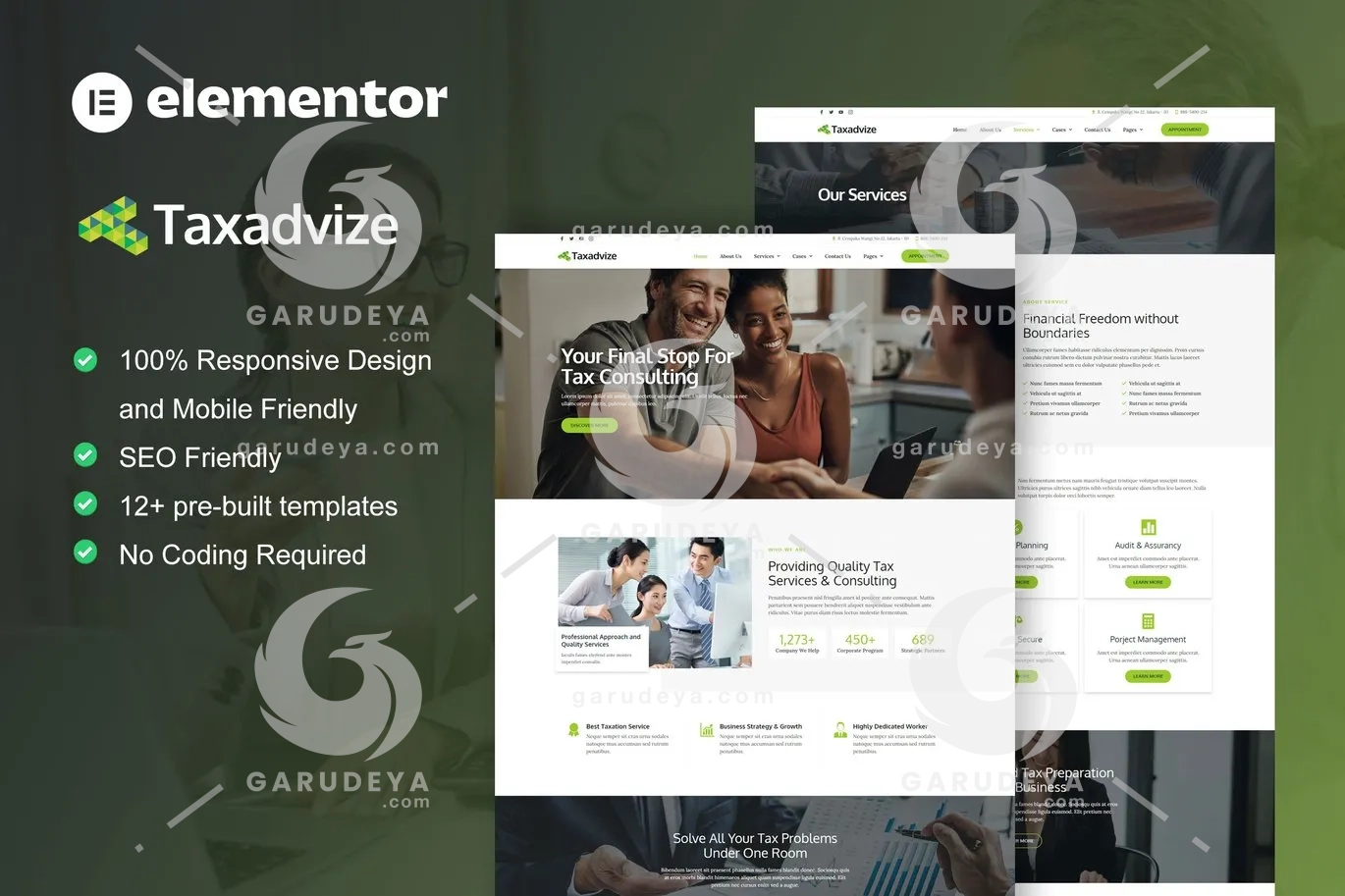 TaxAdvize - Tax Advisor & Financial Consulting Elementor Template Kit