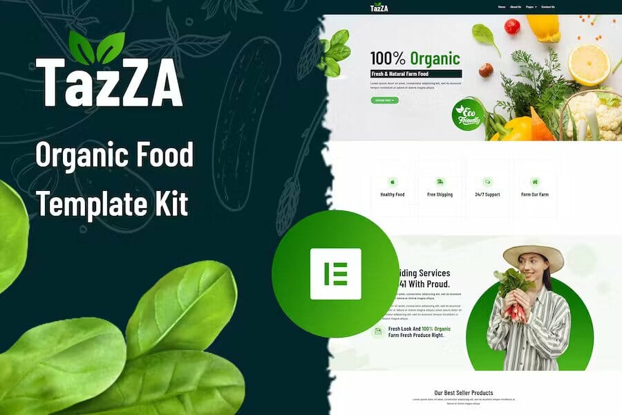 TazZA – Organic Food Elementor Template Kit