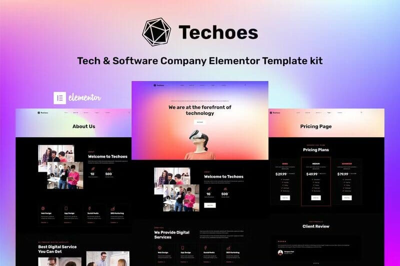 Techoes – Tech & Software Company Elementor Template kit