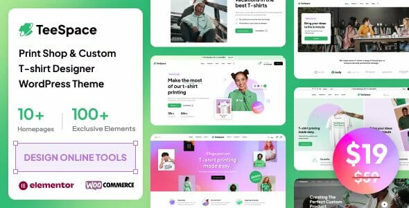TeeSpace – Print Custom T-shirt Designer WordPress theme