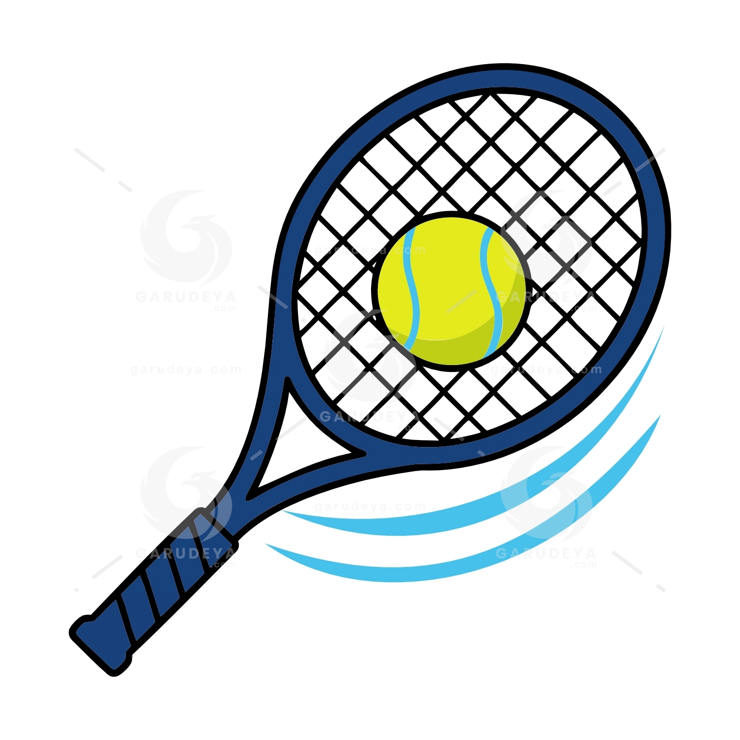 Tennis Racket and Ball Vector Illustration