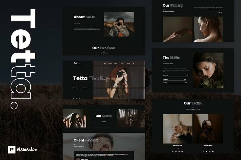 Tetta - Photography & Portfolio Elementor Template Kit