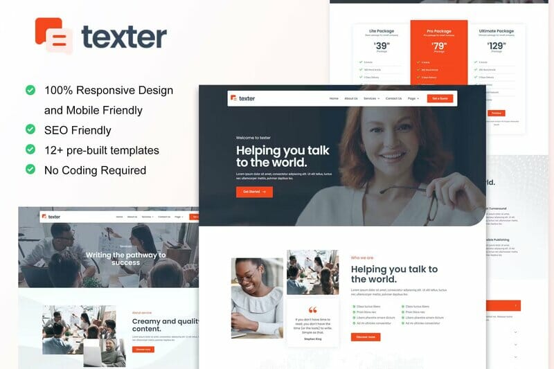 Texter – Content Writing Service Agency Elementor Kit