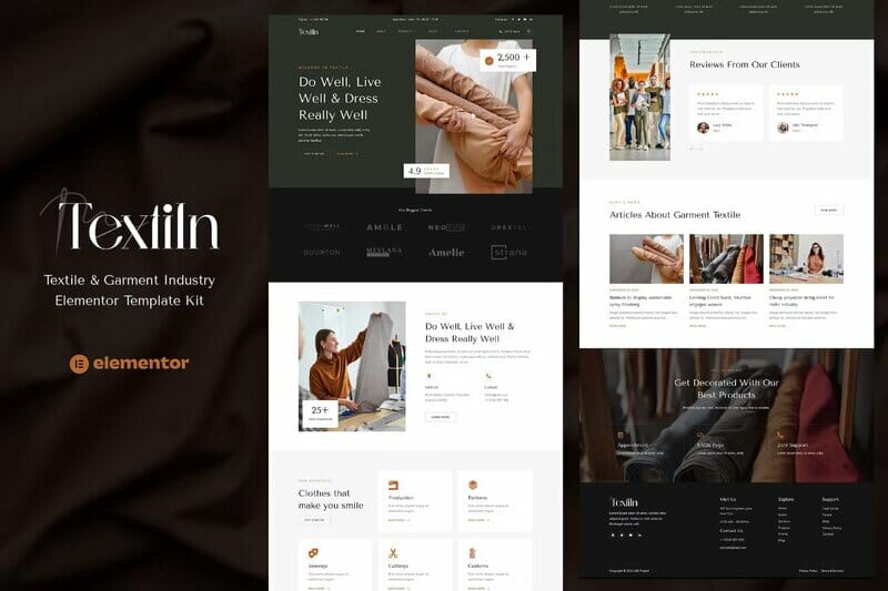 Textiln – Textile & Garment Industry Elementor Template Kit