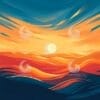 The Beauty of the Desert Sunset - illustration