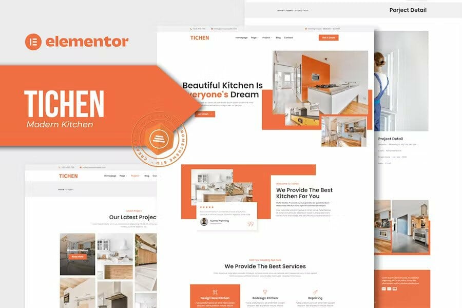 Tichen – Modern Kitchen Elementor Template Kit