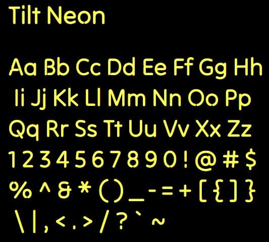 Tilt Neon Font