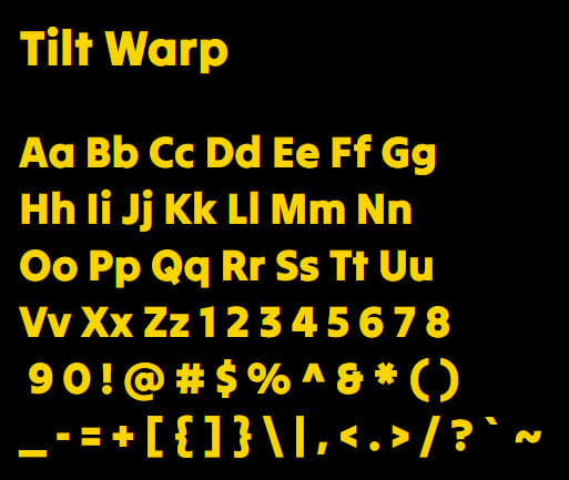 Tilt Warp Font