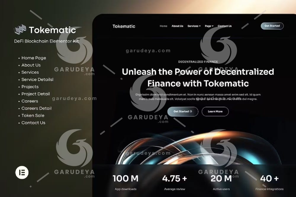 Tokematic – Crypto Defi Launch Elementor Template Kit