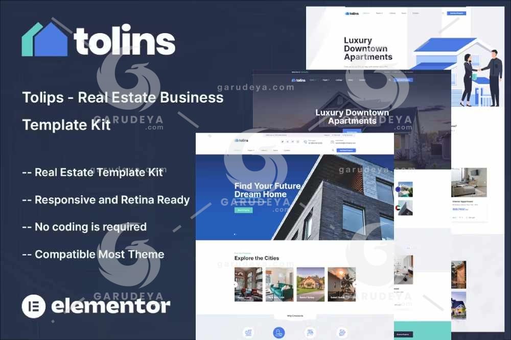 Tolips - Real Estate Business Elementor Template Kit