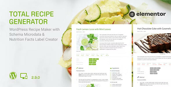 Total Recipe Generator – WordPress Recipe Maker with Schema and Nutrition Facts (Elementor addon)