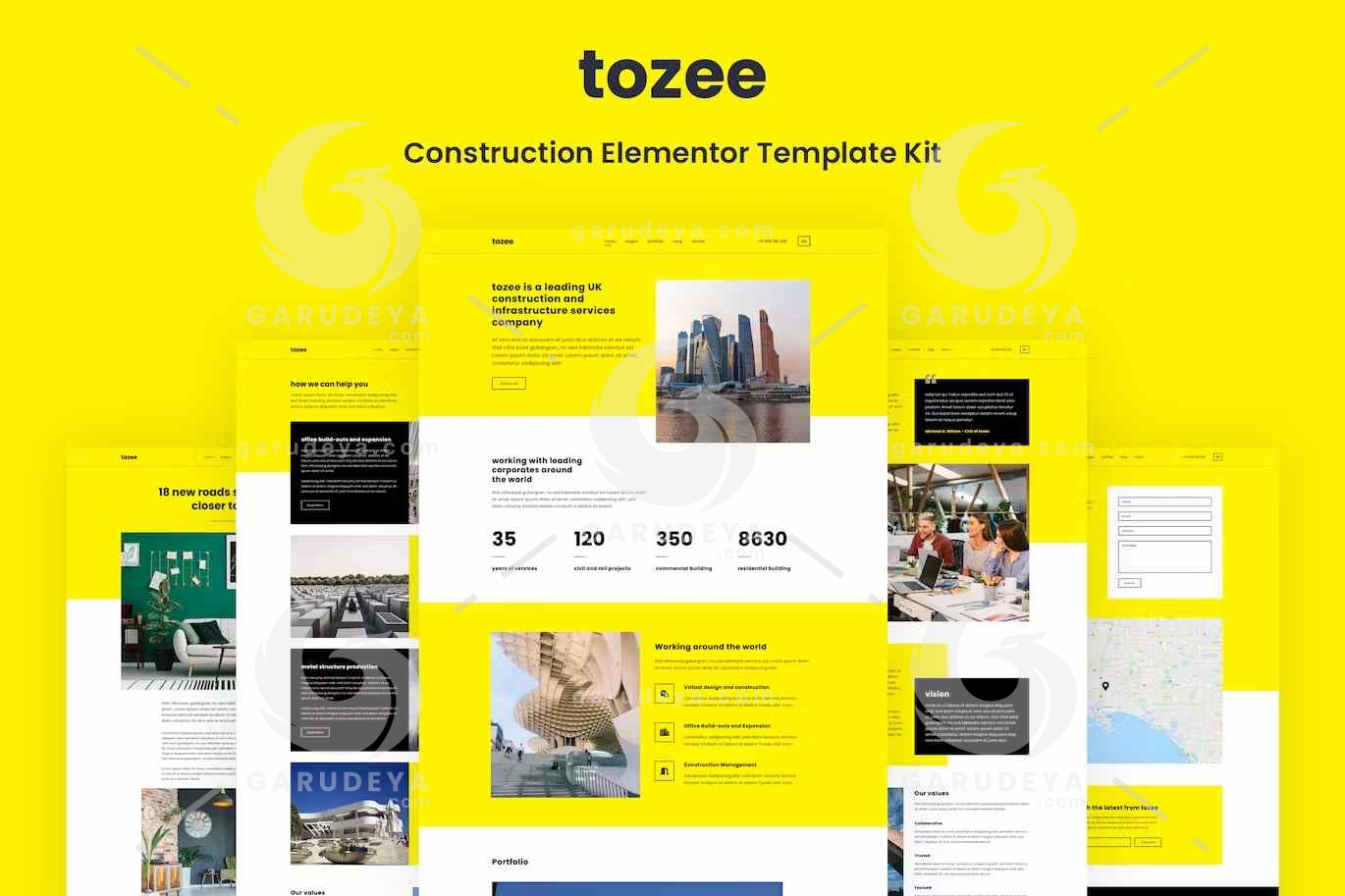 Tozee – Construction Elementor Template Kit