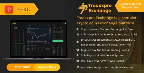 Tradexpro Exchange – Crypto Buy Sell and Trading platform, ERC20 and BEP20 Tokens Supported