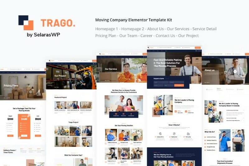 Trago – Movers & Packers Service Elementor Template Kit