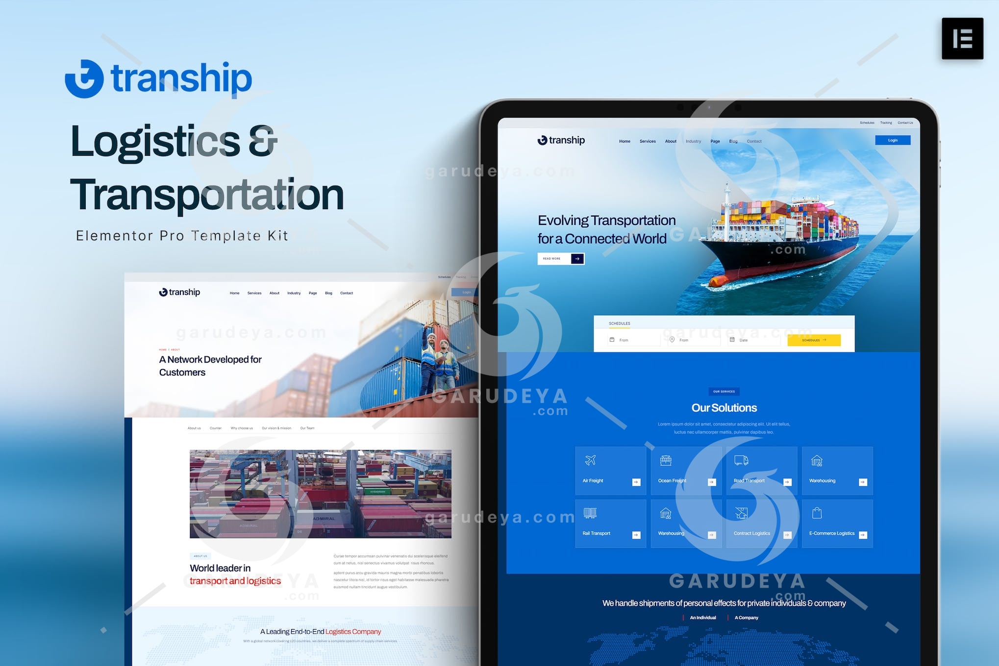 Tranship – Logistics & Transportation Services Elementor Template Kit