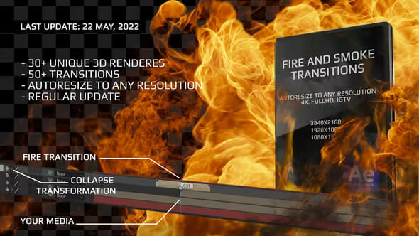 Transitions - Fire And Smoke VideoHive 33753468