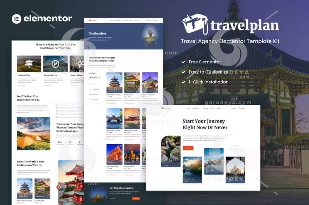 Travelplan – Tour & Travel Agency Elementor Template Kits