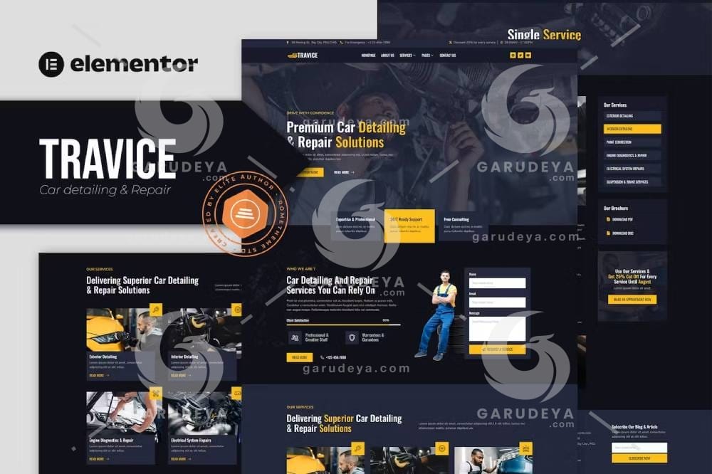 Travice – Car Detailing Service & Car Repair Elementor Template Kit