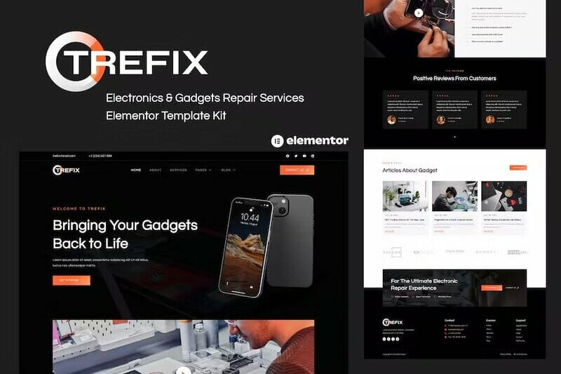 Trefix – Electronics & Gadgets Repair Services Elementor Template Kit