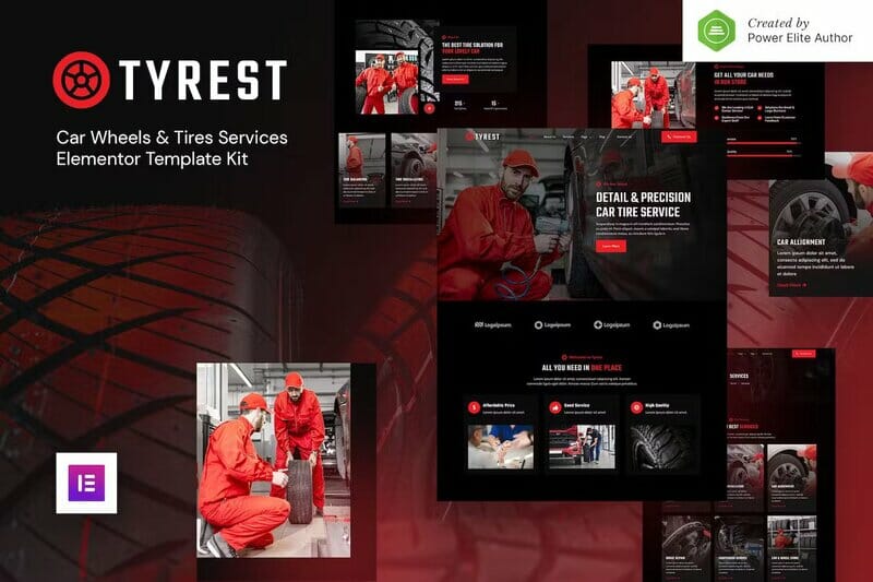 Tyrest – Car Tire & Wheel Service Elementor Template Kit