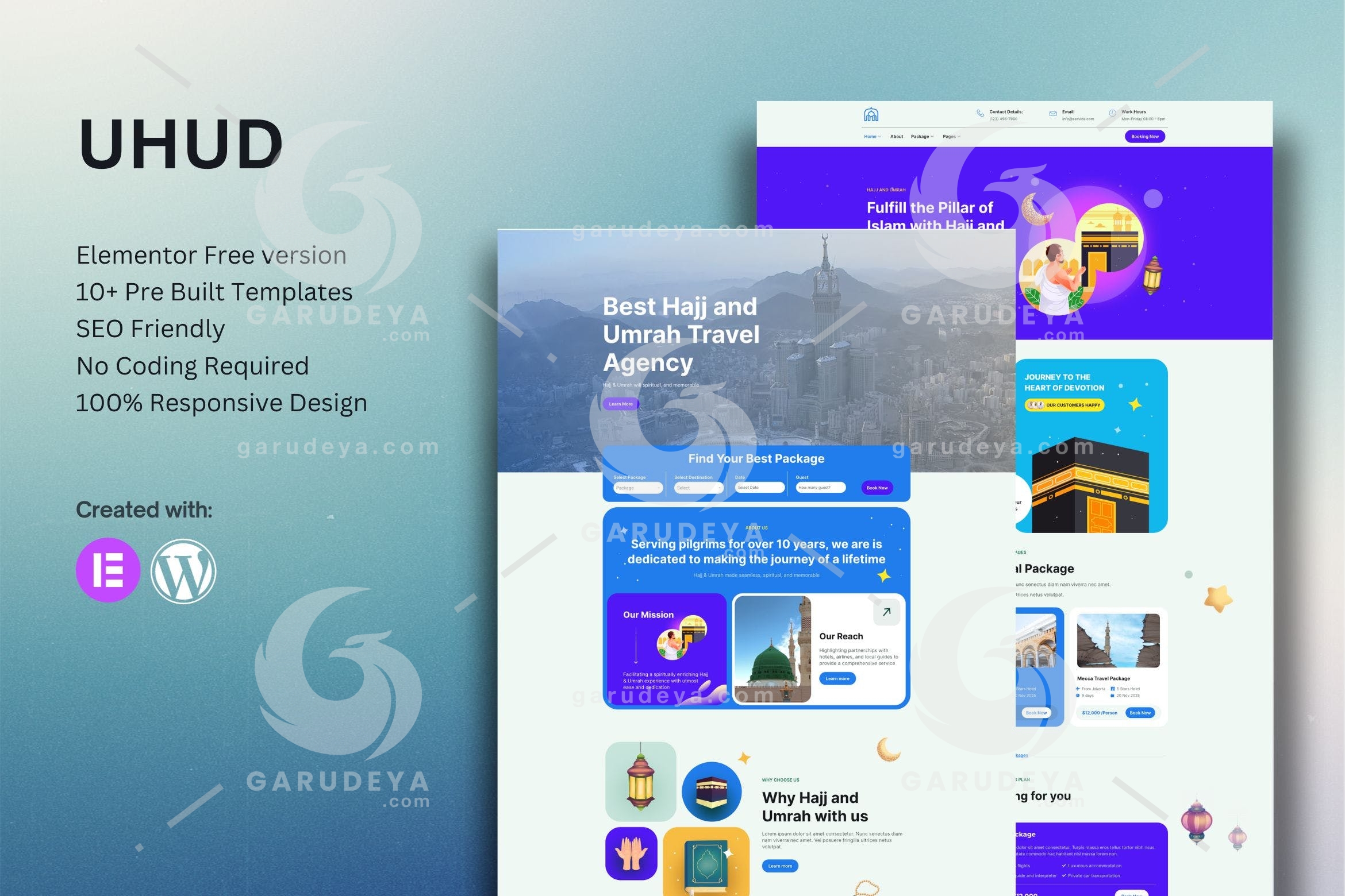 Uhud – Hajj & Umrah Tour Travel Elementor Template Kit