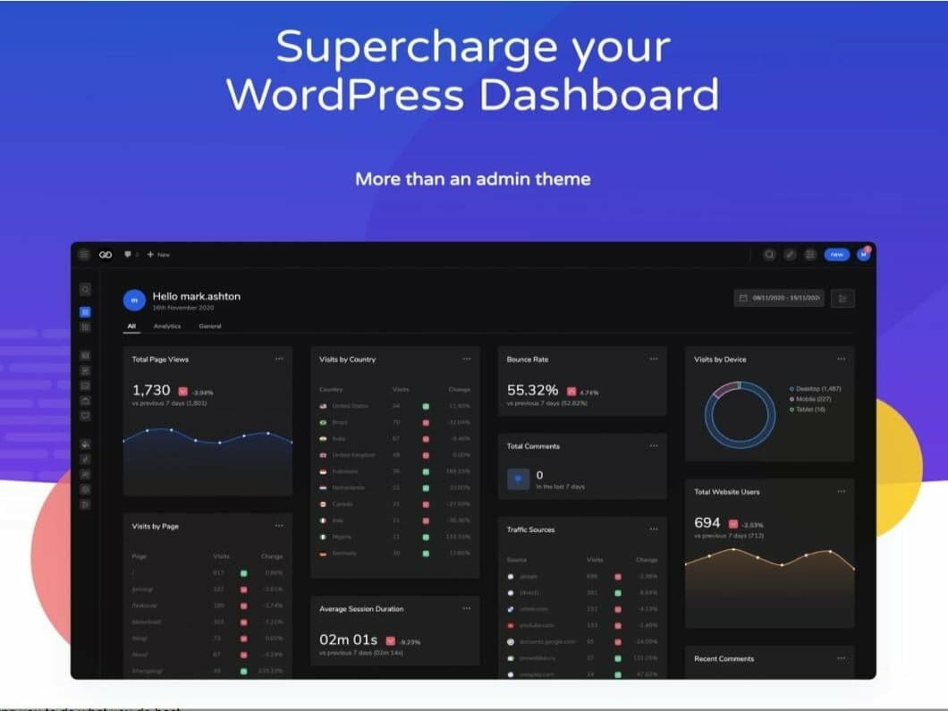 UiPress Admin WordPress Theme (formerly WP Admin 2020-Modern WordPress Dashboard Theme)