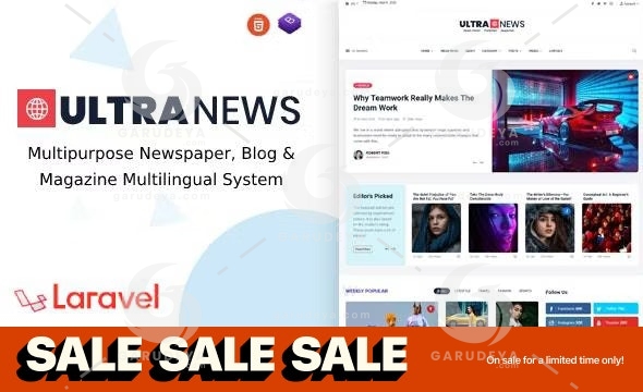 UltraNews – Laravel Newspaper, Blog Multilingual System with support AI Writer, Content Generator