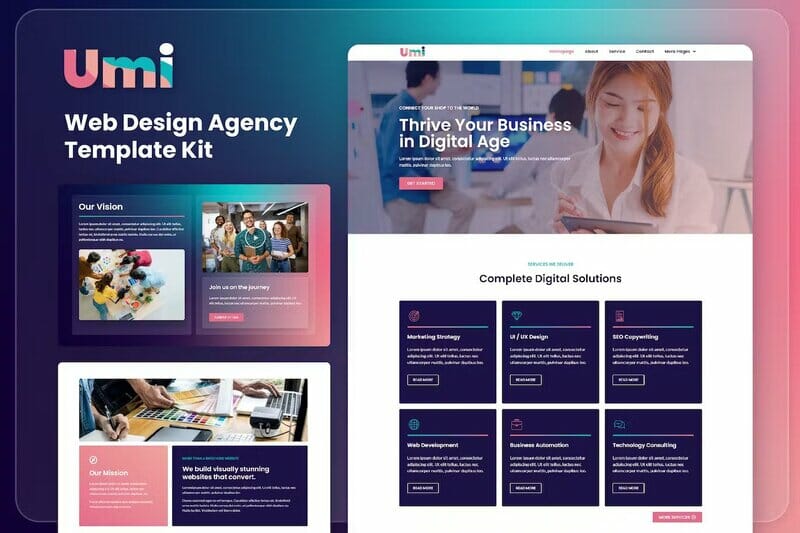 Umi – Web Design Agency Elementor Template Kit