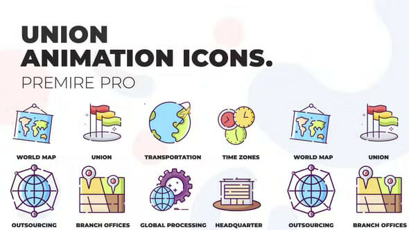 Union & Headquarter – MOGRT Icons VideoHive 36927693