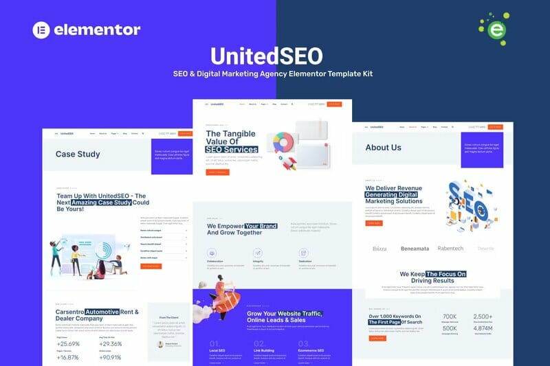 UnitedSEO – SEO and Digital Marketing Agency Elementor Template Kit