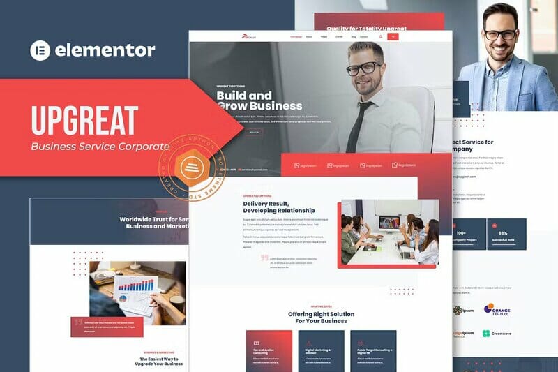 Upgreat – Business Service Corporate Elementor Template Kit