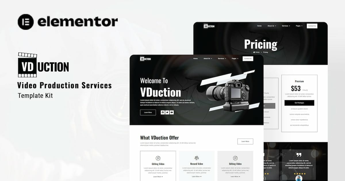 VDuction – Video Production Service Elementor Template Kit