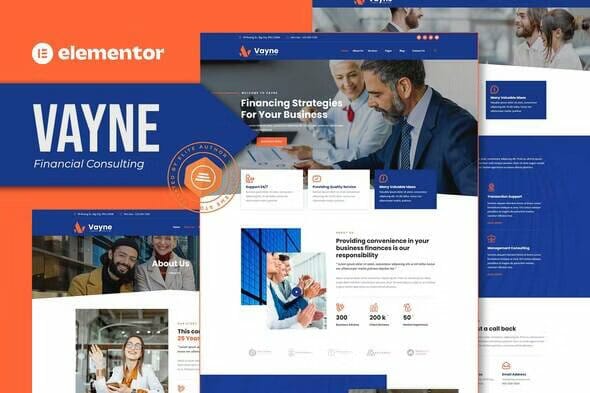 Vayne – Financial Consulting Elementor Template Kit